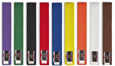Playwell Martial Arts Gürtel aus Baumwolle, einfarbig, extra lang, groß – (Karate, Judo Taekwondo) – 340 cm oder 360 cm