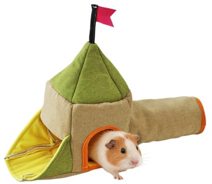 Derwrtup En Smådjurstunnel,Mjukt habitat är utrustat med tre stycken ingångar - Hamster tunnelleksak är avsedd för användning inuti hamsterburen - för Vila Lek Igelkott Chinchilla Iller Kanin