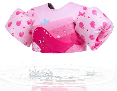 Gogokids Kinder Schwimmweste mit Floats Armstützen, Aktualisierte Westen-Stil Kleinkind Schwimmjacke Verstellbarer Sicherheitsverschluss Schwimm Flotations Auftriebsjacke für 2-6 Jahre/9-23kg