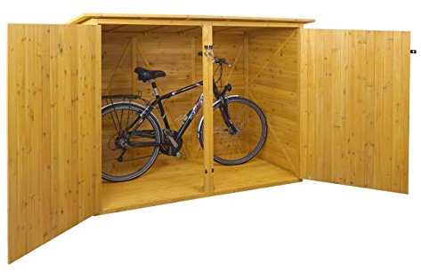 PROREGAL 1er-Fahrradgarage | HxBxT 152x184x98cm | Fahrradbox Geräteschuppen Gerätehaus | Braun | MVG abschließbar