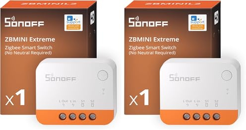 SONOFF ZBMINIL2 Interruttore Smart Zigbee, Senza Neutro, Mini Modulo Relè per Luci, Controllo 2 Vie, Compatibile Alexa & Google Home, Richiede Hub Zigbee (Confezione da 2)