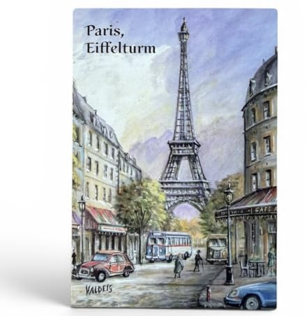 Paris - XL Kühlschrank Magnete 8 x 5,5cm Eiffelturm Kühlschrankmagnet Frankreich Souvenir Bild Magnet Kühlschrankmagnete Fotomagnet, Nähe Notre-Dame de Paris, Moulin Rouge & Fluss Seine, Valdeig P