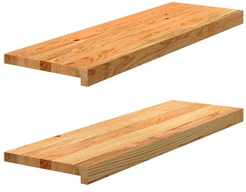 Window Sills, Solid Oak Wood, for Display and Window Ledge Use, Light Brown, 2 Pack 80 x 25 x 2 cm