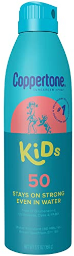 Coppertone Kids Sunscreen Spray SPF 50, Water Resistant, 5.5 Oz