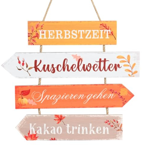 Aufsteller Baum mit Herbstblätter Holz Herbst Raumdeko Herbstsdeko H=31 cm