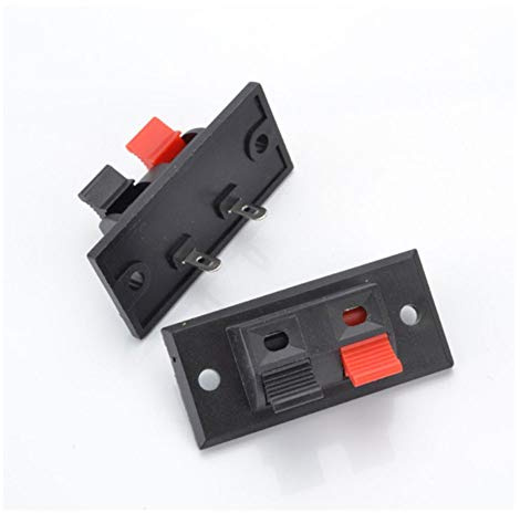2 pz 2 vie Jack presa a molla Push Release connettore altoparlante morsettiera blocco