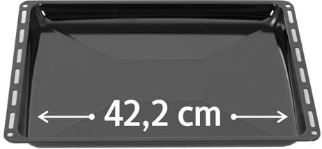 ICQN Backblech 422 x 375 x 30 mm, Emailliert Fettpfanne für Backofen und Herd, Passend für ELECTROLUX, AEG, IKEA, ZANUSSI, JUNO, ZOPPAS Kratzfest & Rostfrei, 42,2x37x3 cm, Schwarz