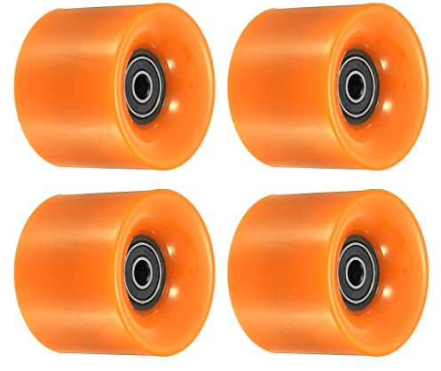 PATIKIL 4 Stück 60mm Longboard Rollen mit Lager ABEC-9 Skateboard Rad Straße Rollen für Skateboards Cruiser Räder Ersatz 80A Orange, Schwarz