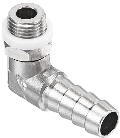 M METERXITY Slang Slang Slangkopplingar - 90 Grader Förnicklad Armbåge 8 mm taggad Slang Anslutning med Slangkoppling Gas (M10x1 Hane Gänga)