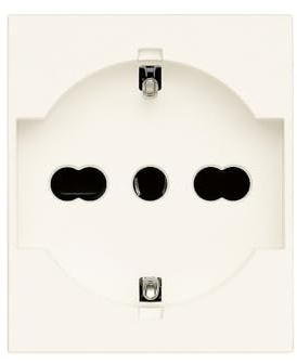 Vimar 30210.B Linea Presa con sistema SICURY 2P+T 16 A 250 V~ universale standard italiano P40, colore bianco, 2 moduli