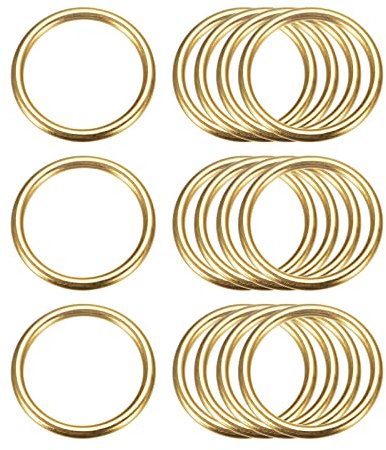 sourcing map Metall O Ringe, stk. mm (.) ID mm Stärke Mehrzweck Nicht- O-Ring Schnalle für Handwerksgürtel Geldbeutel Tasche Hardware Herstellen, Silber Ton