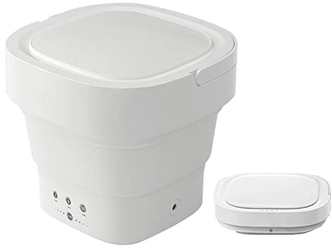 Mini lavatrice, lavanderia pieghevole, lavatrice da campeggio, 9 l, portatile da viaggio per studenti (bianco)