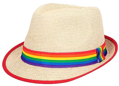 Boland 44634 - Chapeau de paille arc-en-ciel Pride, Progress, LGBTQ, couvre-chef, accessoire de déguisement pour CSD, carnaval et fête à thème, 58
