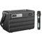 C.Perkins - ROADY-FL - Das professionelle 100W batteriebetriebene ALL-IN-ONE mit 1 drahtlosen UHF-Mikrofon und einer Reihe von Funktionen - Bluetooth, USB, Klinke, Micro-SD - Schwarzes Leder