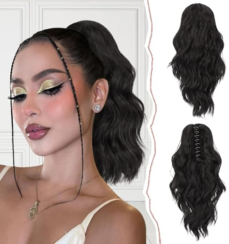 Sofeiyan 35cm Clip in Coda di Cavallo Estensioni dei Capelli Ricci Estensione Coda di Cavallo Parrucchino Sintetico per Donne
