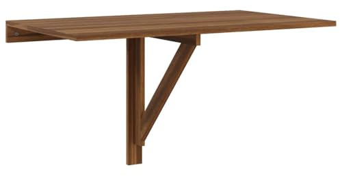 vidaXL Mesa de Pared Plegable contrachapada marrón Roble 100x60x56 cm