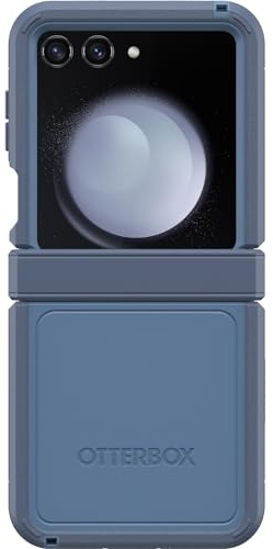 OtterBox Galaxy Z Flip5 Defender Series XT Case - Baby Blue Jeans (Blue), screenless, Rugged Hinge Protection, Lanyard Attachment, PowerShare and Wireless Charging Compatible
