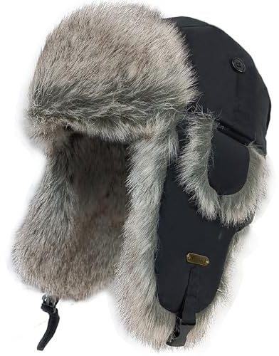 HEYANN Cappello da Sci Invernale in Pelliccia Sintetica pelosa Cappello da Caccia per Uomo Donna con paraorecchie Russo Ushanka Eskimo Aviator Cappello da Pilota sovietico Caldo Impermeabile