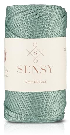 S Sensy - Salbei 3MM Premium Polypropylen Makramee-Kordel, 250g, 120m
