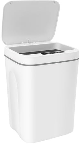 AOAPUMM Automatischer Abfalleimer mit Sensor Automatischer mit Deckel Sensor-Abfalleimer 16L weiß Kontaktloser für Küche, Bad, Toilette oder Büro