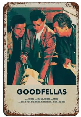 Goodfellas Klassische Retro-Film-Poster Film 2 Leinwand Wandkunst Dekor Gemälde für Wohnzimmer Zuhause D Retro Poster Metall Blechschild Chic Kunst Retro Eisen Malerei Bar Menschen Höhle Cafe Familie