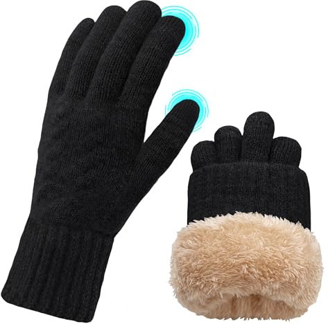 ehsbuy Winter Handschuhe Damen Touchscreen Fleece, Warme Kaschmir Dicke Strickhandschuhe Wollhandschuhe Thermohandschuhe Outdoor Sport Geschenke für Herren und Damen
