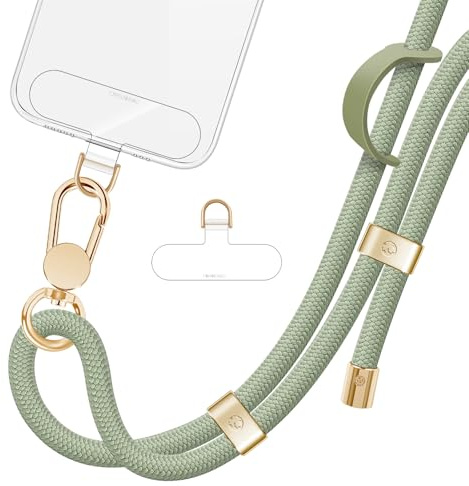 ROCONTRIP Phone Lanyard Crossbody Phone Strap Premium Neck Strap Adjustable Phones Lanyard with Upgrade Metal Buckle and 2 TPU Tether Tabs Compatible with Most Smartphones