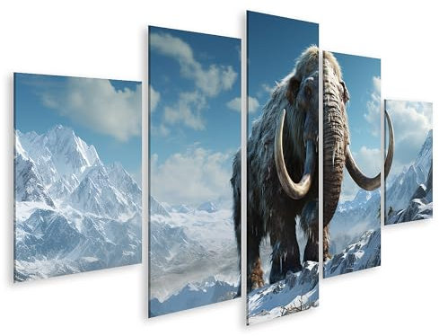 islandburner Prime Bild auf Leinwand Wolliges Mammut in einer prähistorischen Eiszeitlandschaft Bilder Wandbilder Poster