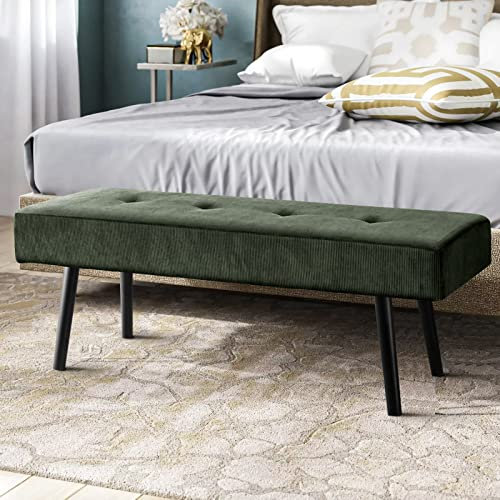 KirKasa Bank für den Eingangsbereich, Bank Grün für das Schlafzimmer, Moderne Ottomane am Ende des Bettes, Cord gepolsterte Bänke für Wohnzimmer, Foyer, Abstellraum, Diele