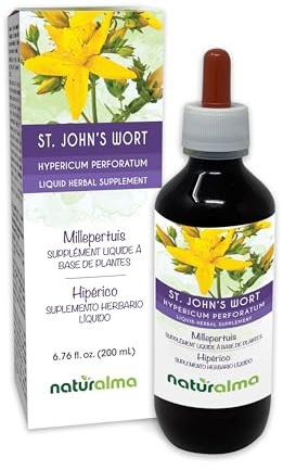 Naturalma St. John's Wort (Hypericum perforatum) herb with Flowers Alcohol-Free Tincture - 6.76 fl oz Liquid Extract in Drops - Herbal Supplement - Vegan