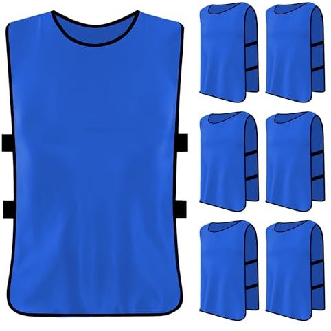 Catime 6 Stück Fußball Leibchen Set, Trainingsleibchen Basketball, Sports Mesh Bibs, Leibchen Mesh Weste, Sport Trikot Leibche für Erwachsene, Trainingsleibchen für Herren Damen