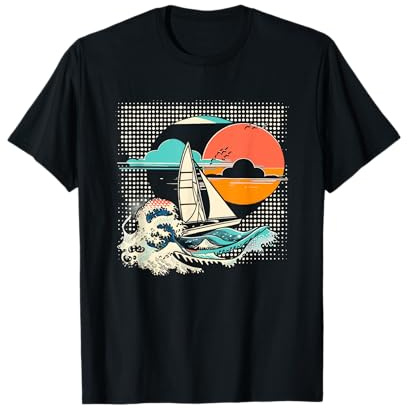 Segeln Cartoon Seemann Segelyacht T-Shirt