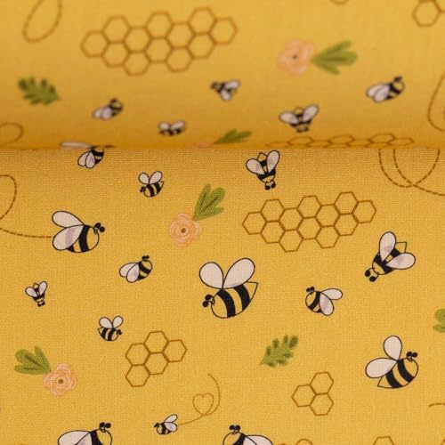 Stoff Biene gelb - 12,00 EUR/m - 100% Baumwolle - Bienenstoff