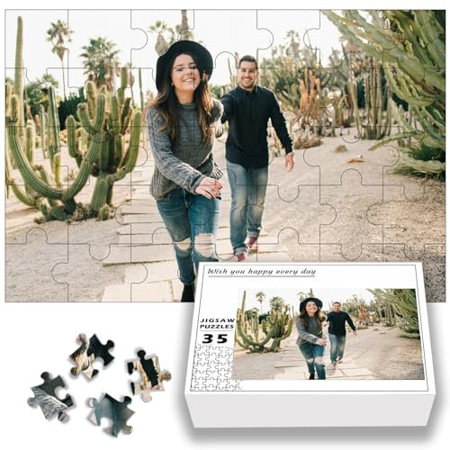 GMDLSK Personalisiert Puzzle Selbst Gestalten 35/70/120/200/300/500/1000/1500/2000/3000 Teile, Personalisiertes Puzzle mit eigenem Bild, Lustige Puzzles für Erwachsene/Familien