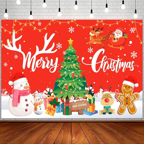 Merry Christmas - Pancarta de decoración navideña, fondo de fotografía de Navidad, fondo para fiesta de Navidad, decoración de fiestas de Navidad