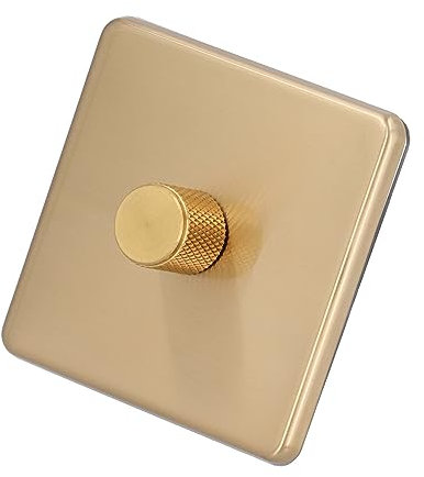 Elegant LED Dimmer Switch, Brass Knob Type Switch with Lines, AC220V 500W, LED Dimmer Switch, for Home Use (monotonous light)