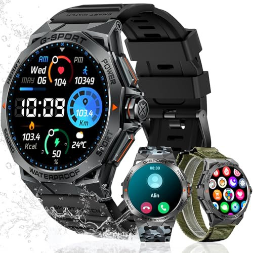 MEGALITH Orologio Smartwatch Uomo Fitness: Sport Tracker Contapassi Smart Watch Chiamate Bluetooth - Pressione Sanguigna Smartwatch Verde Impermeabile