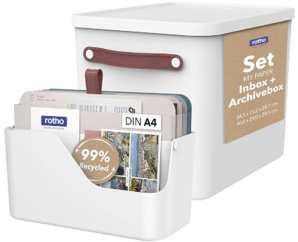 Rotho MY PAPER Plus Schreibtisch Organizer Briefablage mit Register Weiß | Dokumentenmappe mit Register, Büro Organizer, Schreibtisch Zubehör, blaue Mappen, Kunststoff, Ablagesystem für Unterlagen