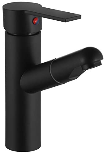 Rubinetto per lavabo da Bagno con doccetta Estraibile Miscelatore per lavabo Estraibile a Scomparsa Acqua Calda Fredda Rubinetto per lavabo Multifunzionale Girevole a 360° in Acciaio Inossidabile
