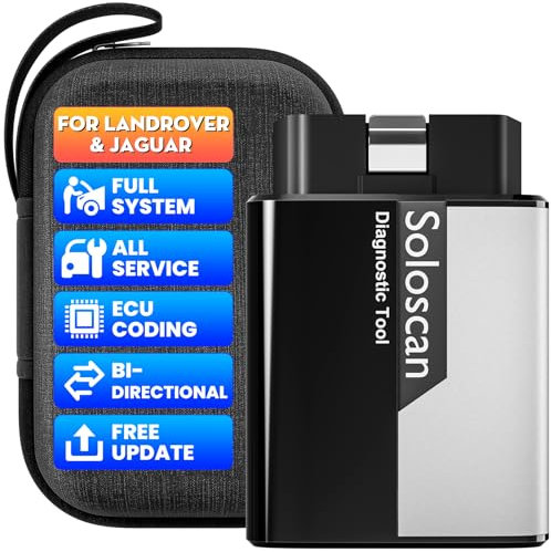 KINGBOLEN Soloscan OBD2 Diagnosegerät für Land Rover/für Jaguar, Alles System Kfz Diagnosegerät Mit 50+ Reset-Funktion,Bi-direktionale,Aktiver Test,ECU-Codierung, Lebenslanges kostenloses Update