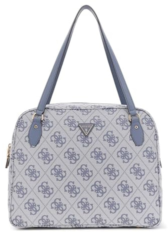 GUESS Shopper Reisetasche mit Laptopfach Travel Tote Slate Logo blaugrau