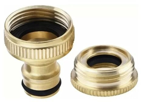 Adaptador de manguera for hidrolavadora, conector de grifo de manguera de latón, rosca de 3/4'' y 1/2'', adaptador for tubería de agua de jardín, equipo de riego