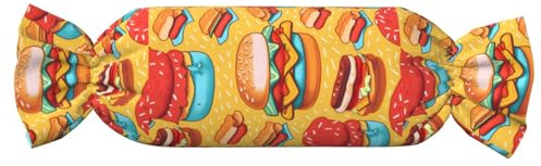 AYCZN Cute Hamburger Neck Pillow Cylinder AST Food Cervical Roll Pillows Candy Shap Memory Foam Decorative Bolster Cushion for Head Back Support