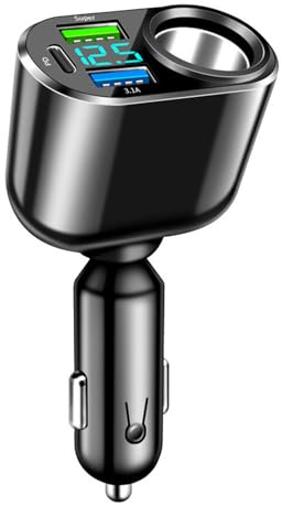4 IN 1 Zigarettenanzünder USB C Auto Ladegerät, 30W PD&QC3.0 Car Charger 12V/24V, Quick Charge, Zigarettenanzünder USB & Verteiler, Schnellladegerät Überhitzung für Auto, LKW, Camper