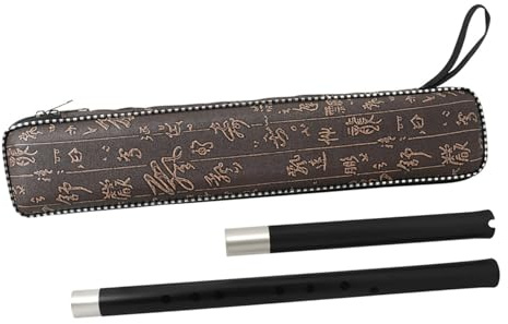 BAZEITFLOW Chinesische 8-loch Bambusflöte Zwei Stück Traditionelle Flöte Aus Rotem Holz Holzblasinstrument Für Anfänger Vertikale Flöte in Tonart f Kompakt Und Leicht Mit Lederbox