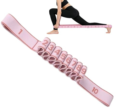 Fascia di resistenza numerata | Fascia di resistenza fitness a 10/12 sezioni per stretching e yoga | Fasce elastiche da allenamento in tessuto con numeri | Fasce elastiche Segment Pilates per glutei