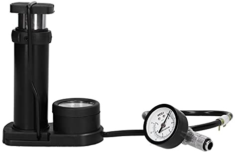 Testeur de fuite d'eau Double baromètre manomètre d'air dispositif de mesure de fuite manuel avec poignée d'air comprimé pour système de refroidissement par eau d'ordinateur (Noire)