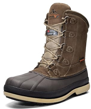 NORTIV 8 Men's Insulated Waterproof Work Winter Snow Boots 170390 M KHAKI/BROWN Size 7