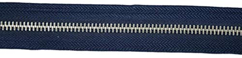 Endlosreißverschluss Metall, Aluminiumschiene, 5 Meter, inkl. 10 Autolock Zipper/Farbe: 07 - dunkelblau