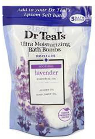 Dr Teal's Dr Teal's Ultra Moisturizing Bath Bombs Five (5) Moisture Soothing Bath Bombs with Lavender, Essential Oils, Jojoba Oil, Sunflower Oil (Unisex) 50ml
